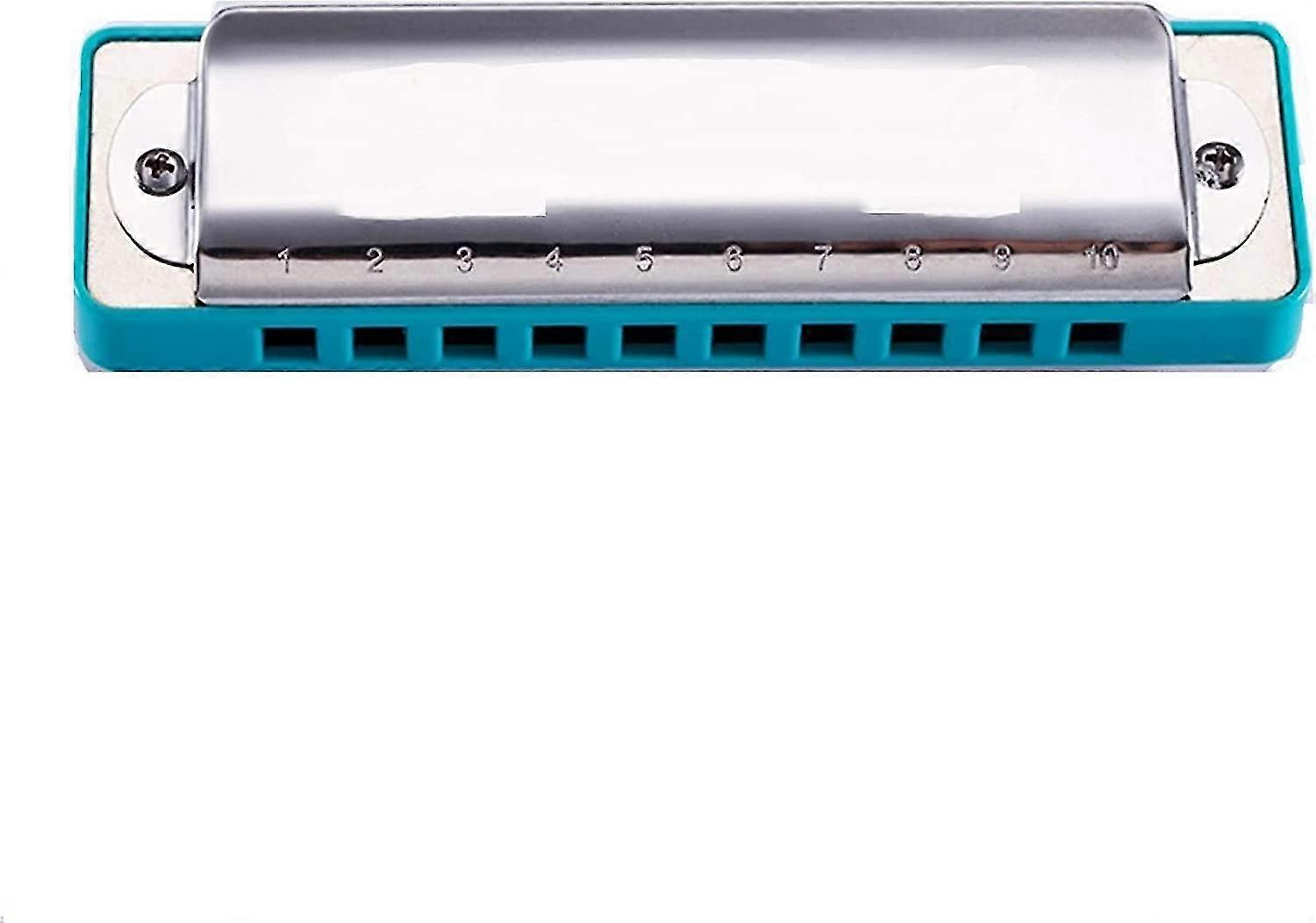 Harmonica Harmonica Diatonic 10 Hole Blues Harp Mouth Organ Key C Abs Comb Musical Instrument (color : Blue Comb Key Of G)