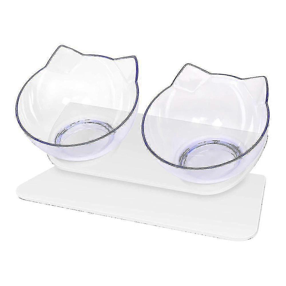 Double Cat Dog Bowls Elevated Cat Food Water Bowls With Raised Stand 15 Tilted Raised Pet Feeder Bowl For Cats And Small Dogs