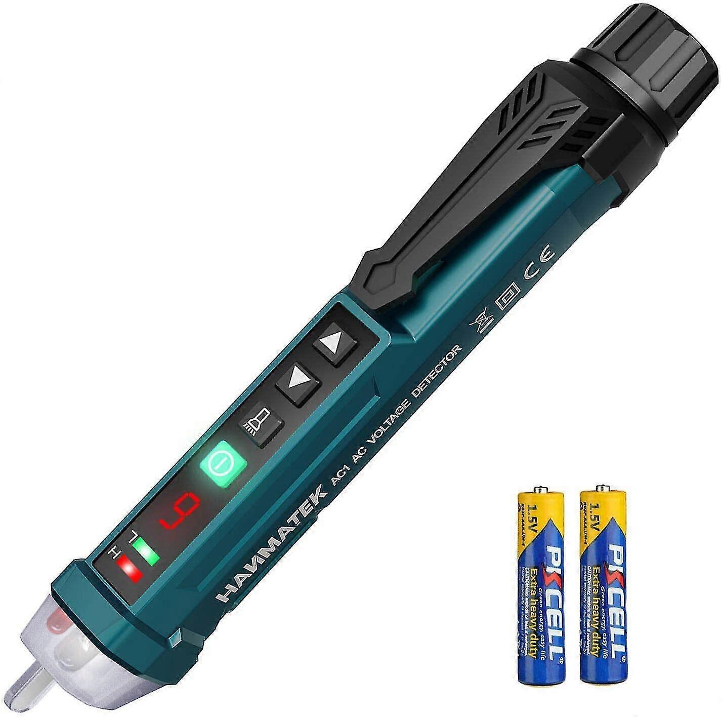 Non-contact Voltage Detector, Ac1 Adjustable Sensitivity/lcd Display/led Flashlight/dual Range 12v/48v-1000v