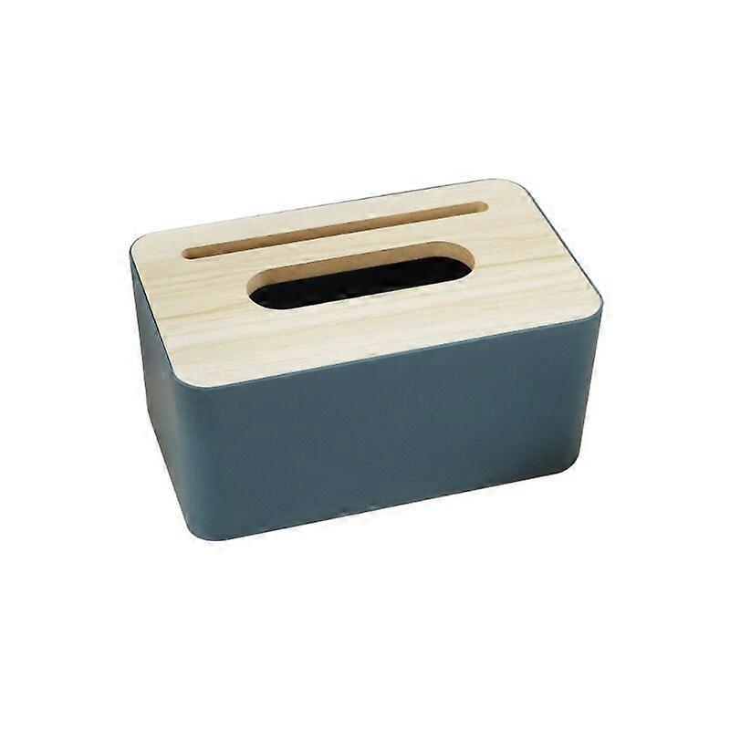 Wooden Rectangular Tissue Box, Napkin Box (Blue)