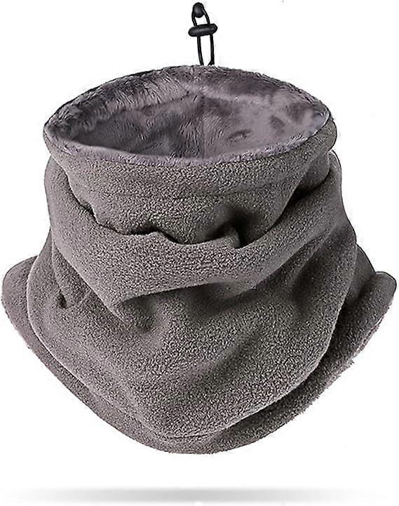 Winter Neck Warmer For Men Women Thick Fleece Lined Neck Gaiter With Adjustable Drawstring Thermal Scarf Tube Mask Balaclava Neck Warmer For Motorcyc