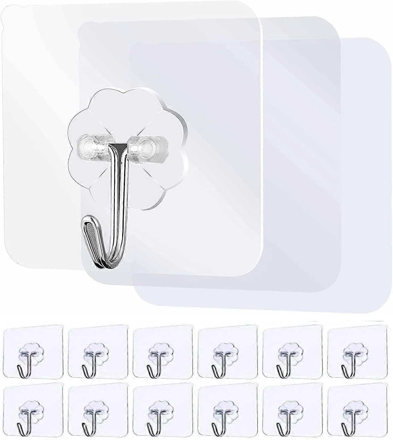 Self Adhesive Hook 12pcs, Adhesive Hooks Heavy Duty Wall Hooks