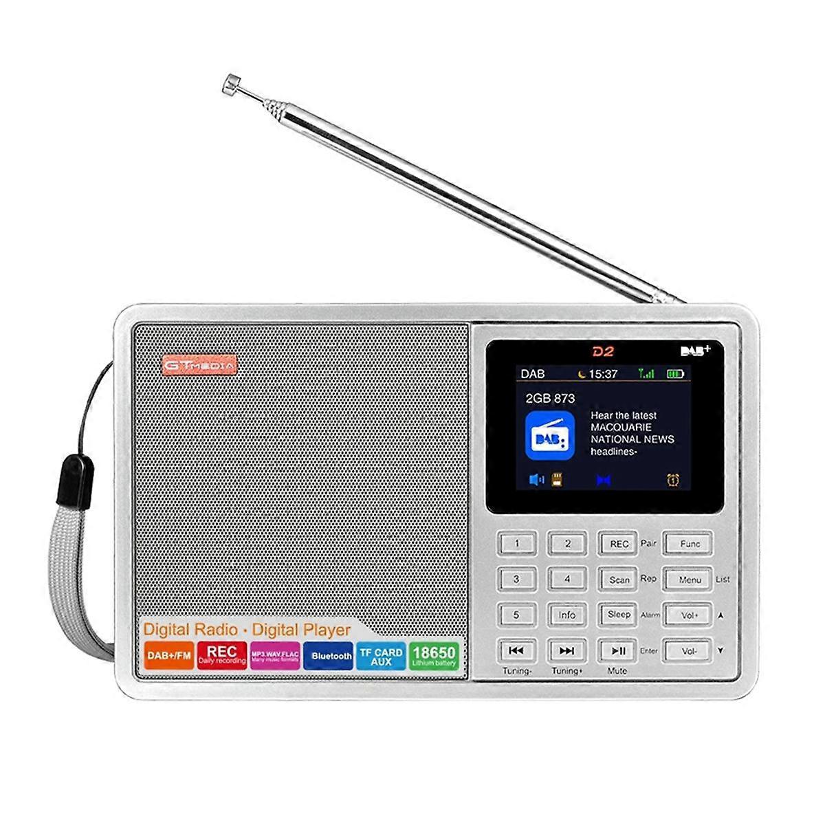 D2 Portable Radio FM/+ Digital Radio with RDS, 2.4Inch LCD Display, 60 ...