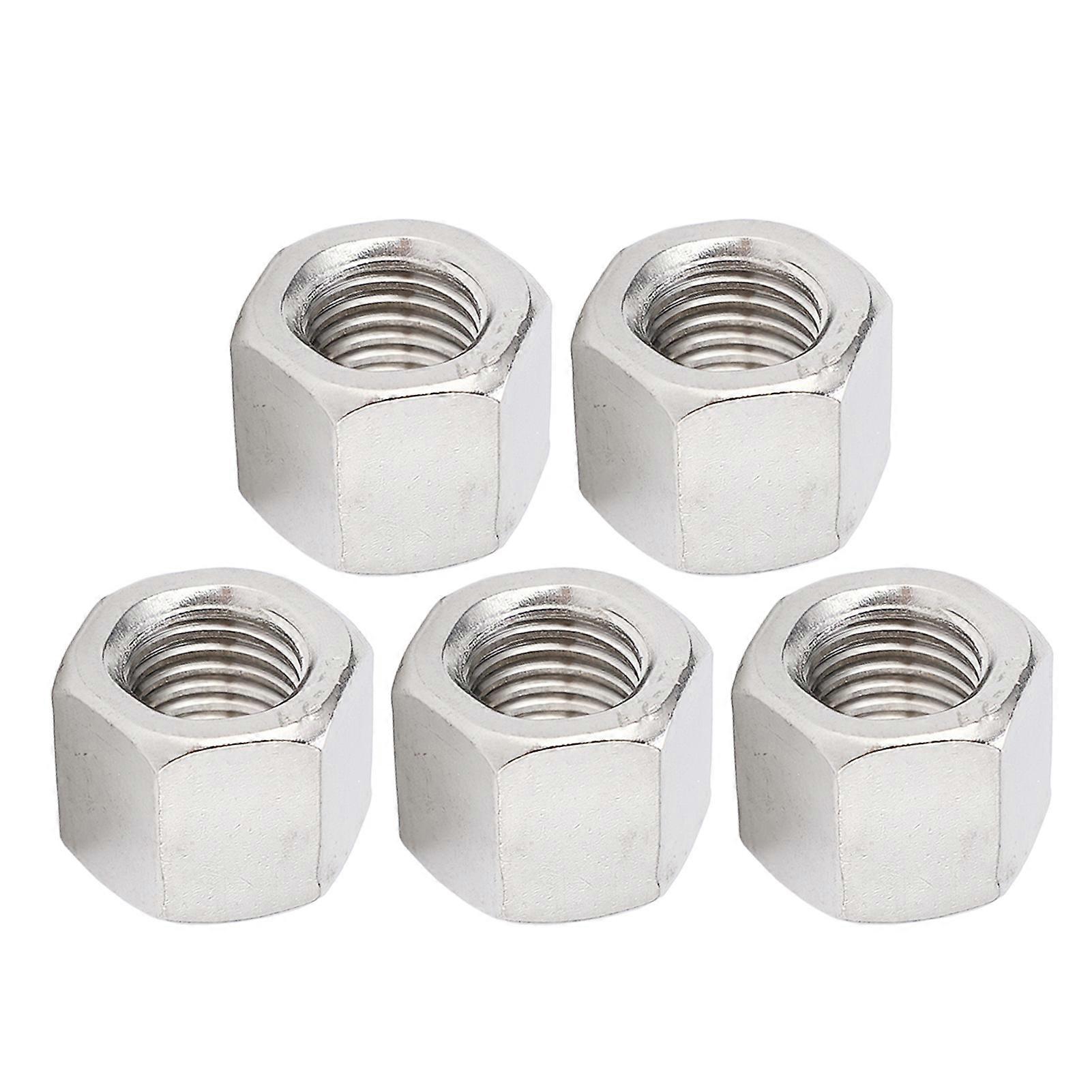 5Pcs M16 Stainless Steel Hex Coupling Nut Corrosion Proof Rugged 6 Sides Coupling Nut Kit