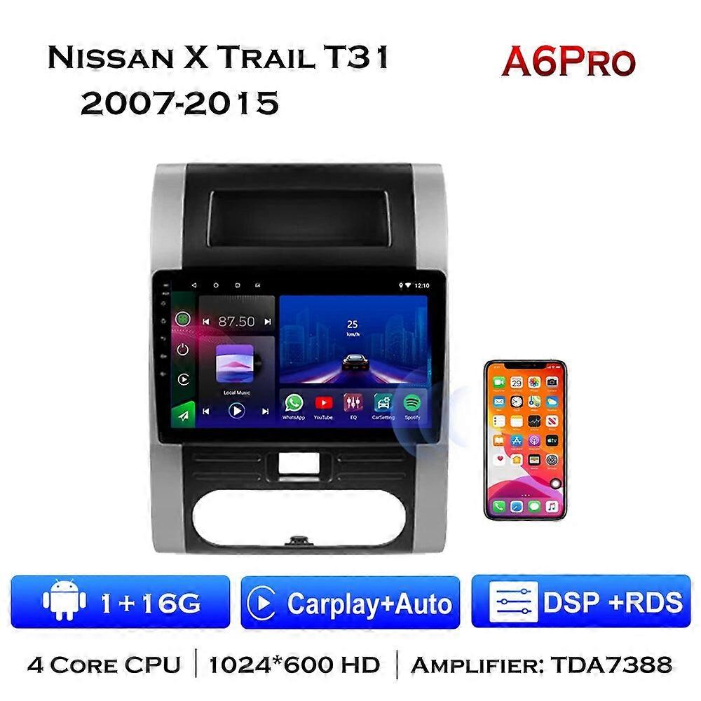 Für Nissan X Trail T31 2007-2015 Qashqai Autoradio Multimedia Video Player Navigation GPS Android 11 Carplay DSP Head Unit