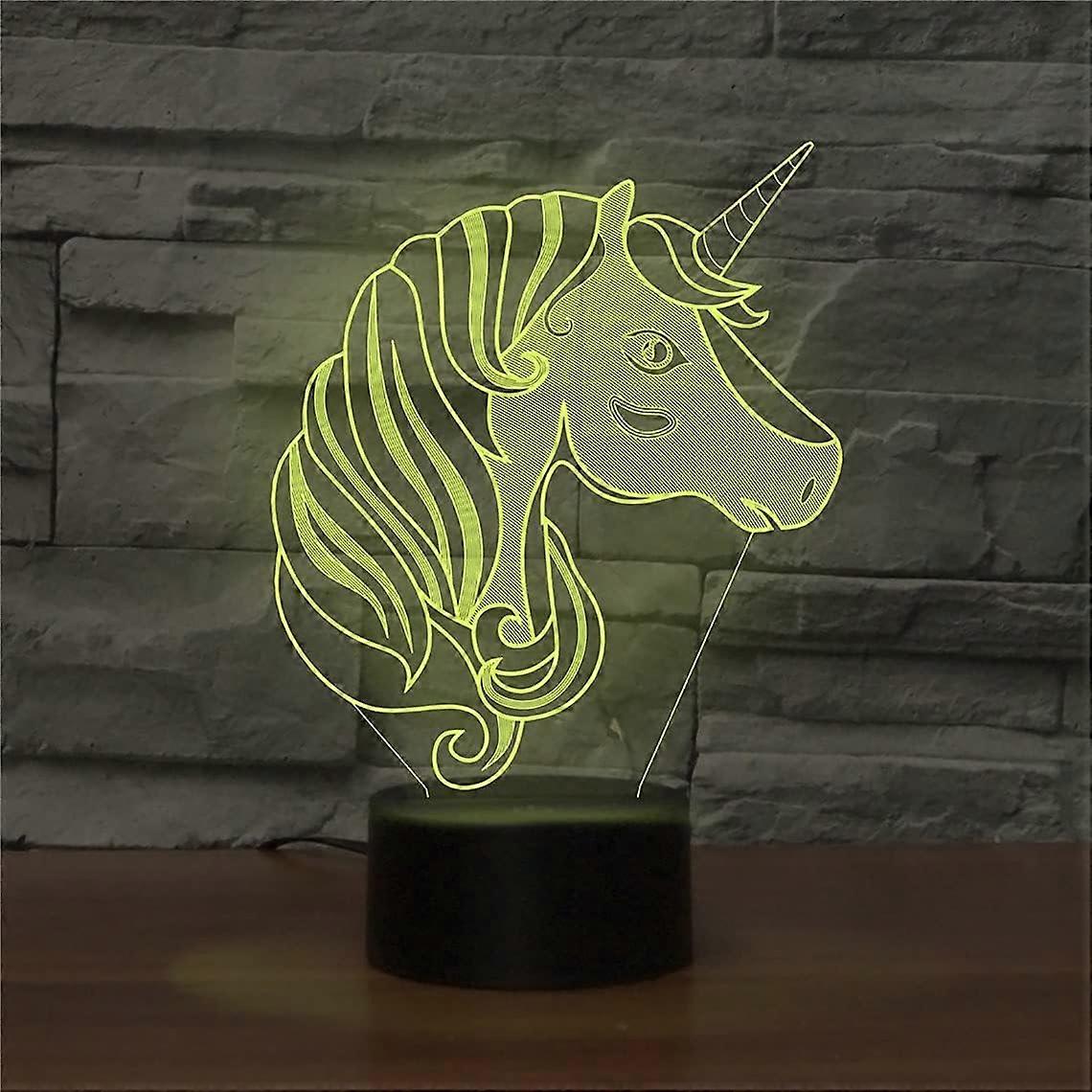 Unicorn lamp 3D Illusion Night Light,Remote Control Table Desk Lamps