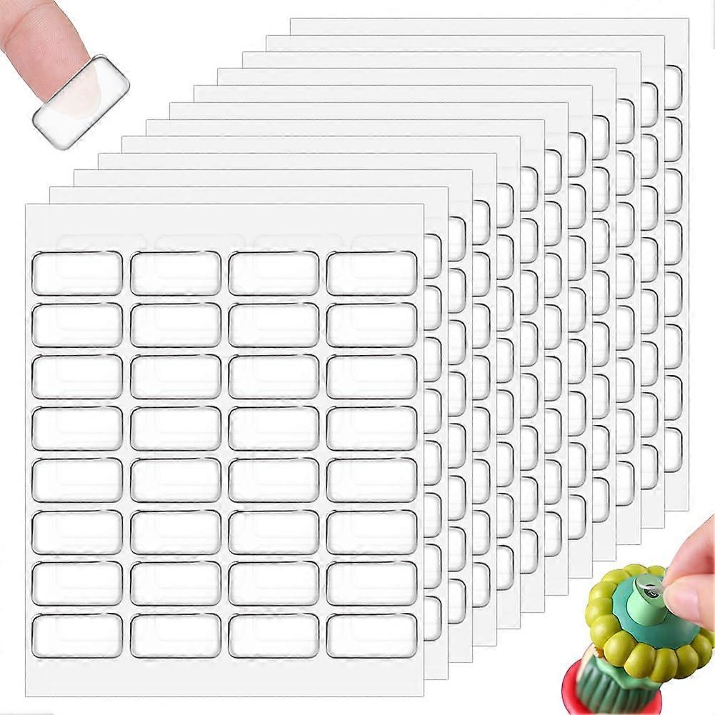 384 pcs Removable Gel Glue Dots 0.39x0.78" Rectangle Double Sided Sticky Dots Clear Adhesive Points No Trace Sticky Dots for Crafts Balloons Festival
