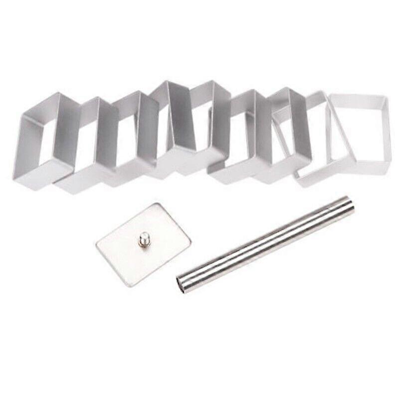 Kitchen Tool Moulder Rectangle Mold For Cake Making Stainless Steel Bread+ Stamp