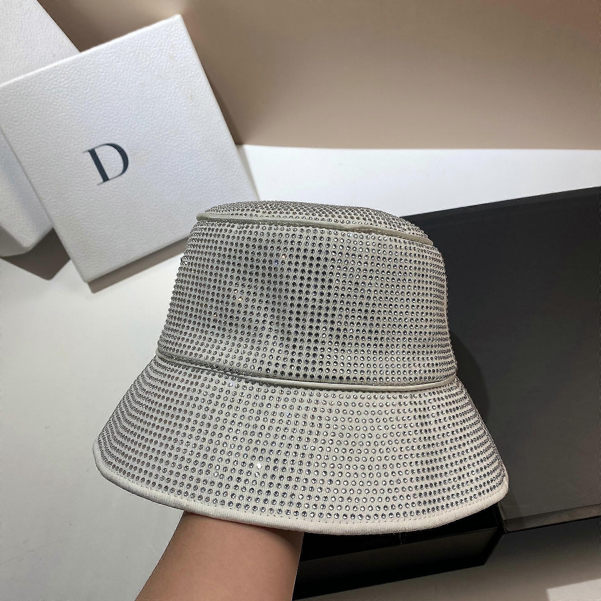 كريستال حجر الراين دلو قبعة أنيقة الهيب هوب الصياد كاب حماية الشمس أغطية الرأس للنساء