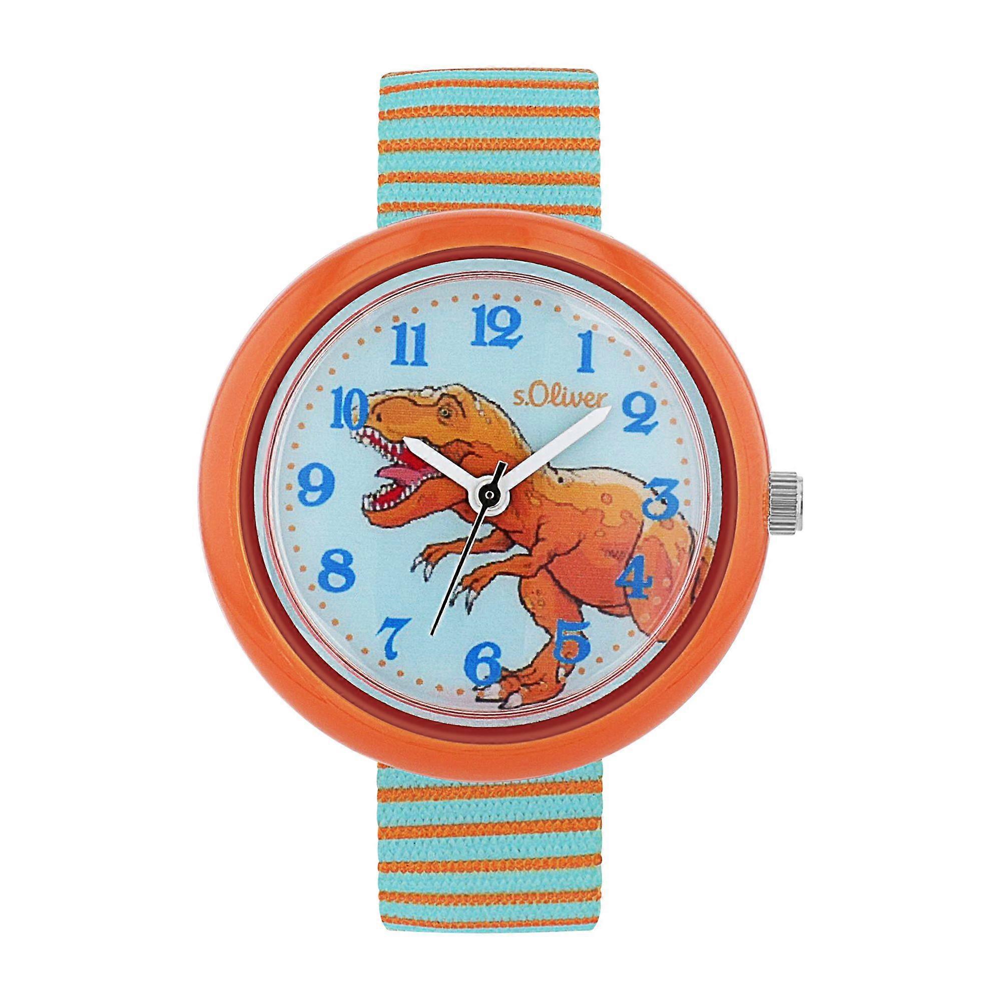s.Oliver Kids - Boys Quartz Watch Nylon Dinosaur 2038608