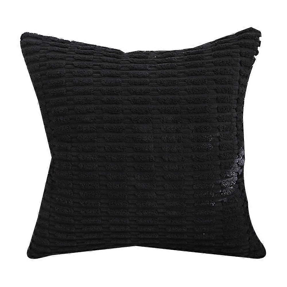 Throw Pillow Covers, Plush 45x45cm, Corn Kernel Pattern Square Soft Cushion Covers,Black