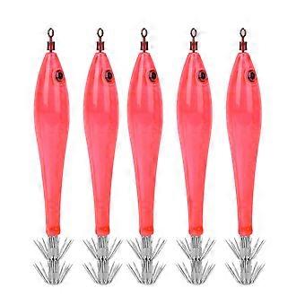 5Pcs Leuchtende Tintenfisch Jigs Haken Angeln Köder Köder Tackle für Meer / Frisch