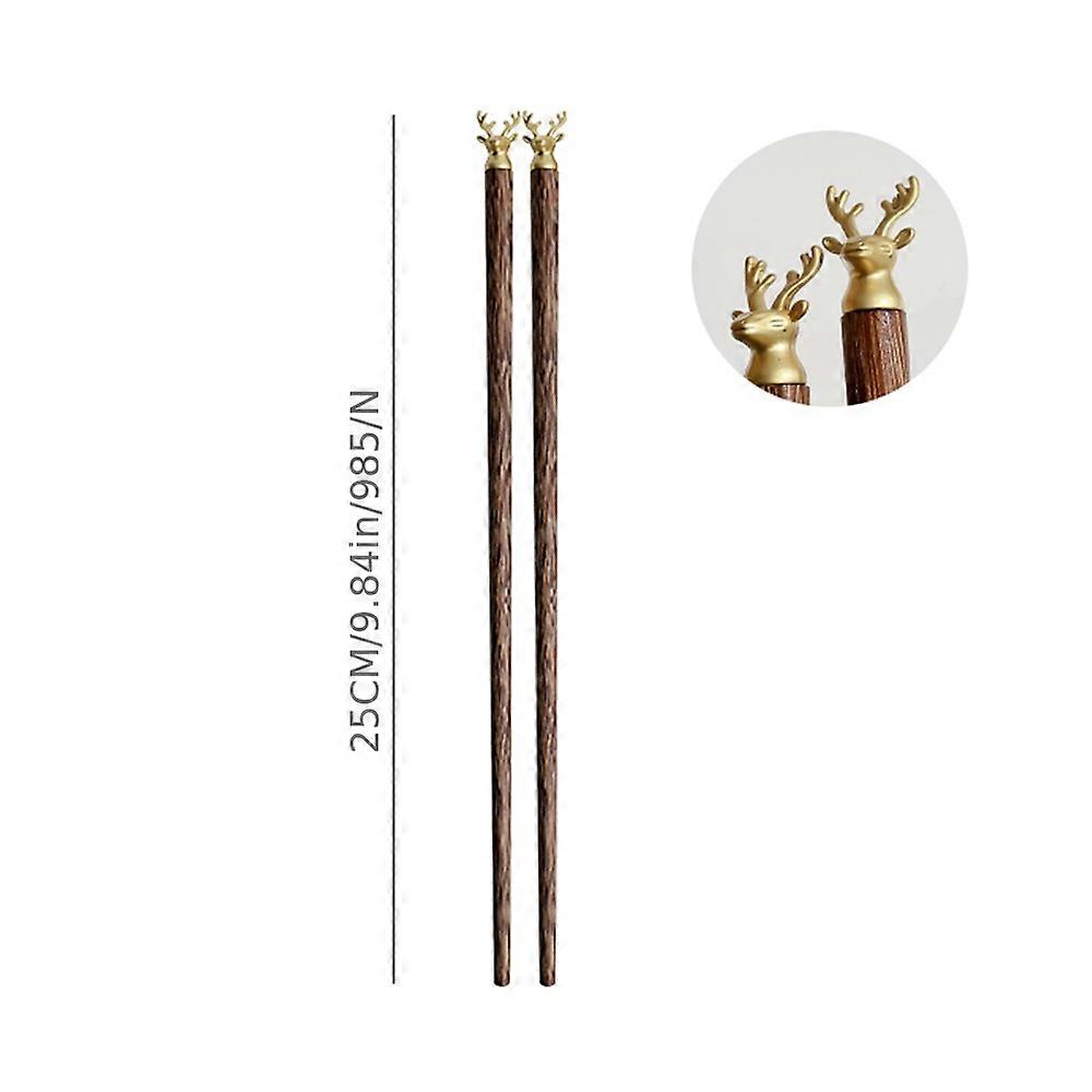 1pair Deer Head Shaped Chopsticks, Chicken Wings Wood Chopsticks, Reusable Household Tableware