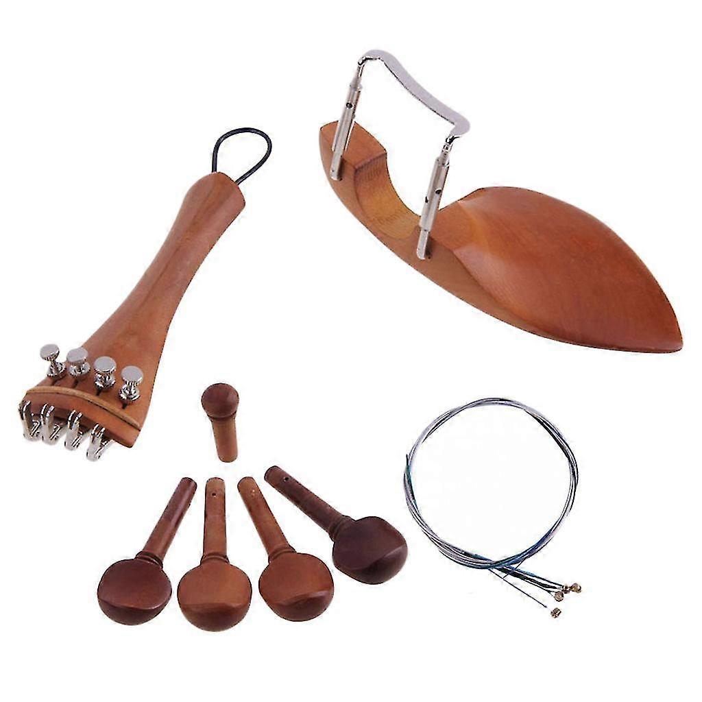 4/4 Violin Chin Rest Tailpiece Fine Tuner Tuning Peg Tailgut Endpin Strings