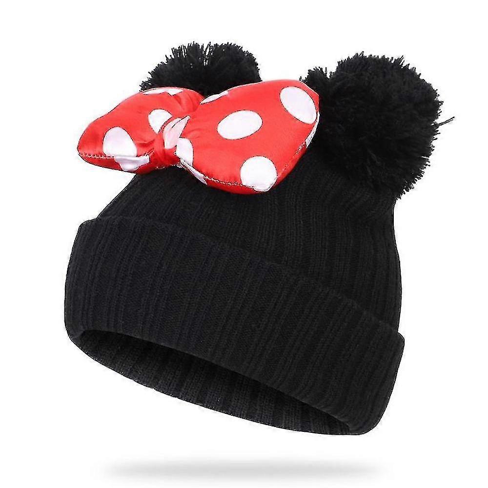 Toddler Hat Winter Double Pom Pom Knitted Cap