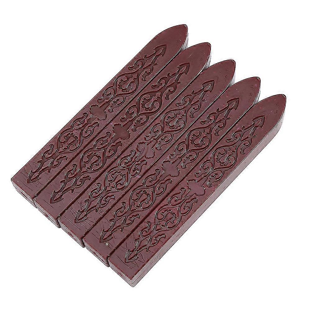 5 Pcsset Dark Red Sealing Wax Sticks for DIY Manuscript Craft Envelope Letter