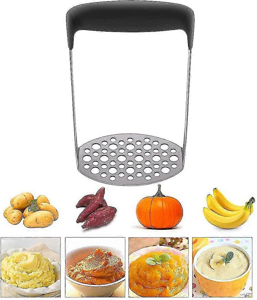 ماشر البطاطس ، الفولاذ المقاوم للصدأ ماشر Ricer مع مقبض ناعم ، الصحافة الغذائية الثقيلة لصنع البطاطا المهروسة والخضروات والفواكه