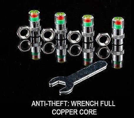4pcs Car Tire Pressure Gauge Indicator Alert Monitoring Valve Cap Sensor Tire Pressure Indicator External Valve Detection Wheel Parts