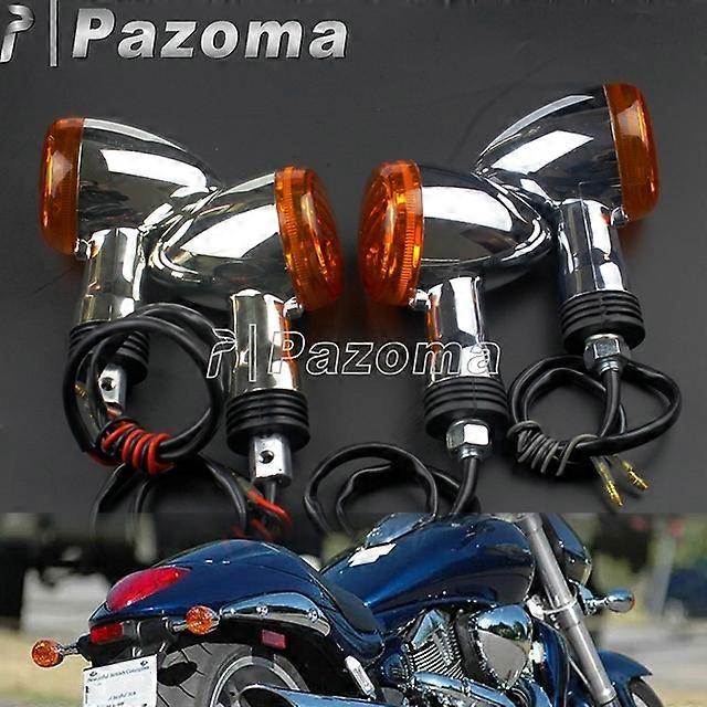 Motorcycles Front & Rear Turn Signal Indicator Lamp Amber Bullet Blinkers Lights for Suzuki Boulevard M109R VRZ1800 2006-2015