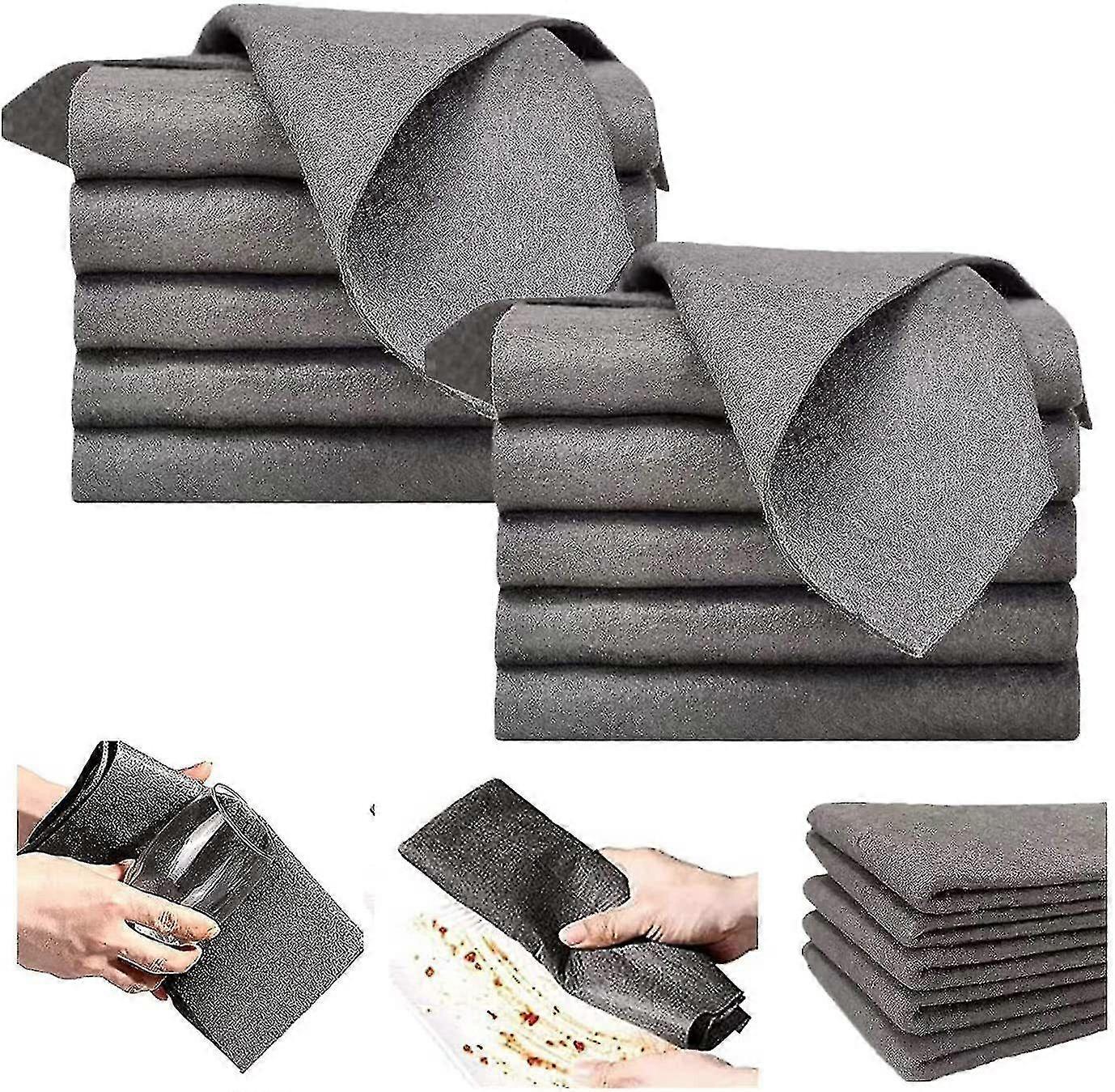 20pcs Thickened Magic Glass Cleaning Cloth Dishcloth Lint Free Rag Polish Cloth