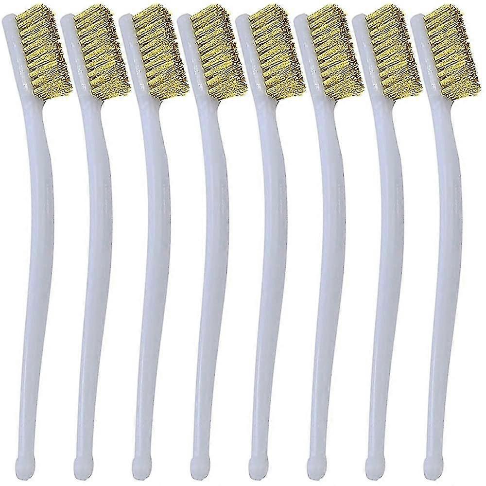 Small Brass Brush 8 Pcs Mini Wire Brushes For Cleaning Welding Slag, Rust, 3d Printer Nozzle