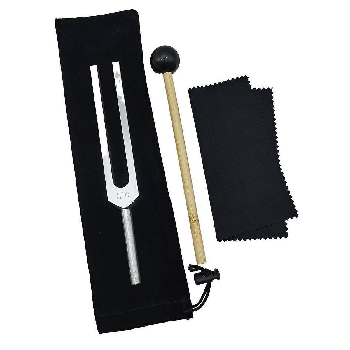 Aluminum Alloy Tuning Fork, 417Hz Tuning Fork with Silicone Hammer, for Nervous System Testing Soun