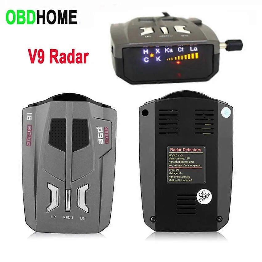 Latest V9 Car Trucker Speed 360 Degrees Vehicle Radar Detector Voice Alert Warning 16 Band Auto LED Display English / Russian