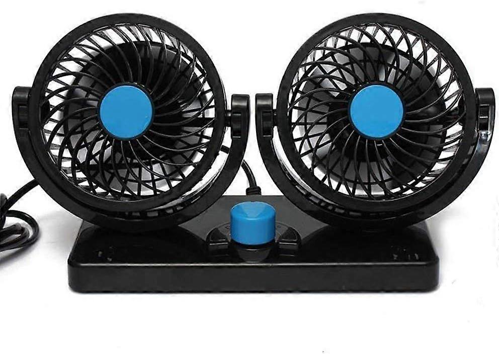Double Head Fan, 360 Rotation, Adjustable, For Car, Quiet, 2 Speeds, 12V, For Dashboard, Electric, For Air Conditioning, Air Circulation In Summer