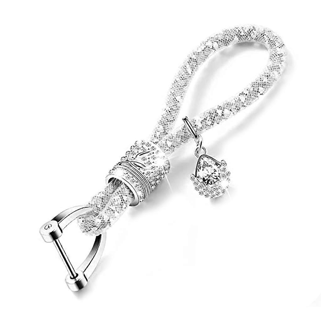 Glitter Key Fob Rhinestones Keychain Strap with Charms Car Key Decorations