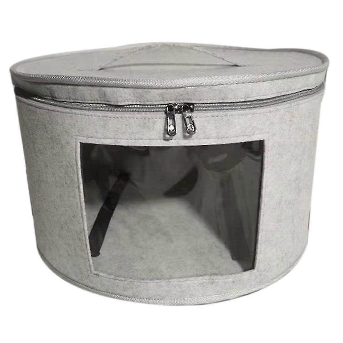 Hat Box Organizer Round Travel Hat Boxes Foldable Hat Storage Bag With Dustproof Lid Large Hat Stor