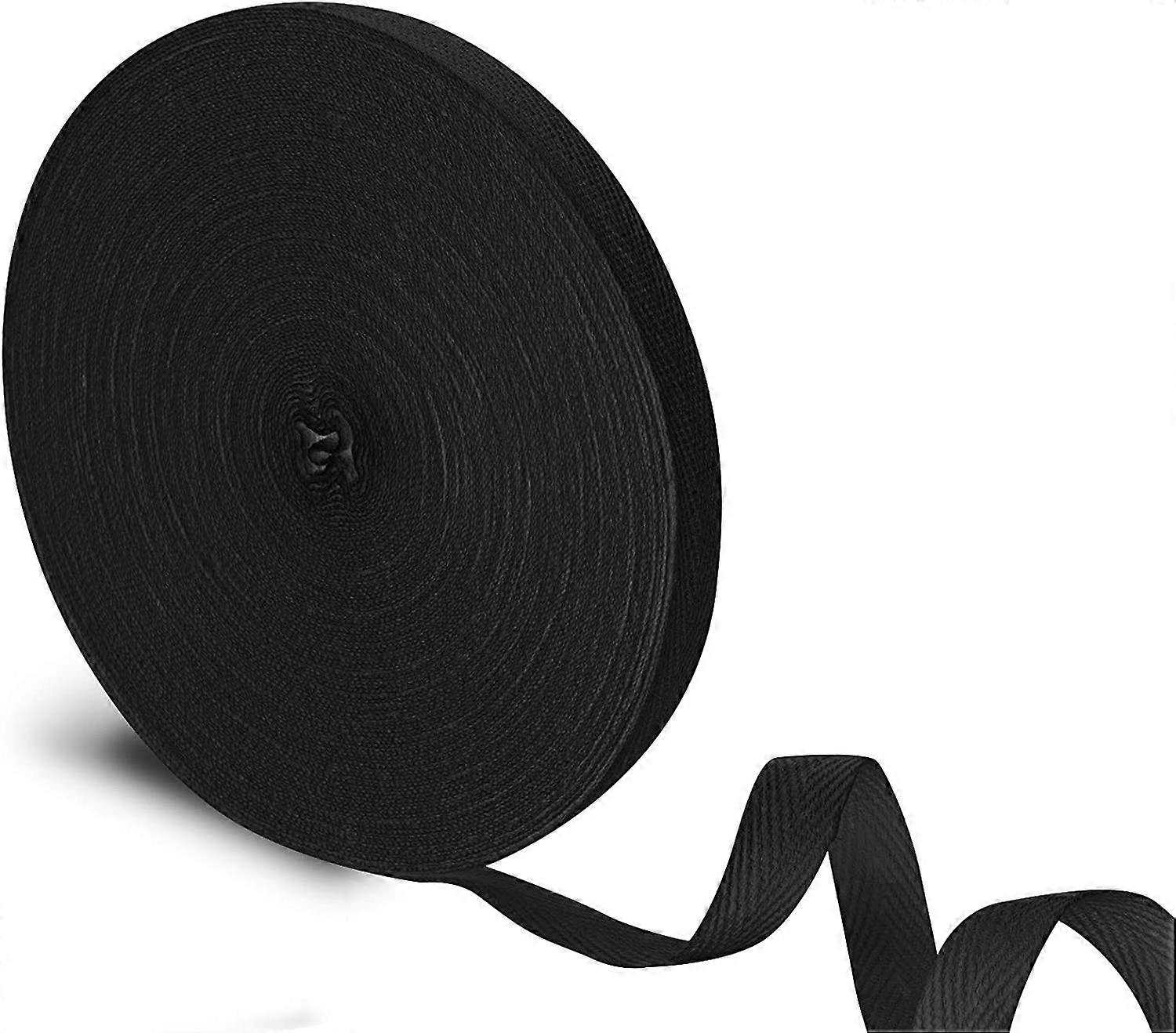 Twill Tape Lint Zachte Natuurlijke Keperband Visgraat Webbing Tape Naaien Keperlint voor DIY Craft Making (zwart, 27 yards)