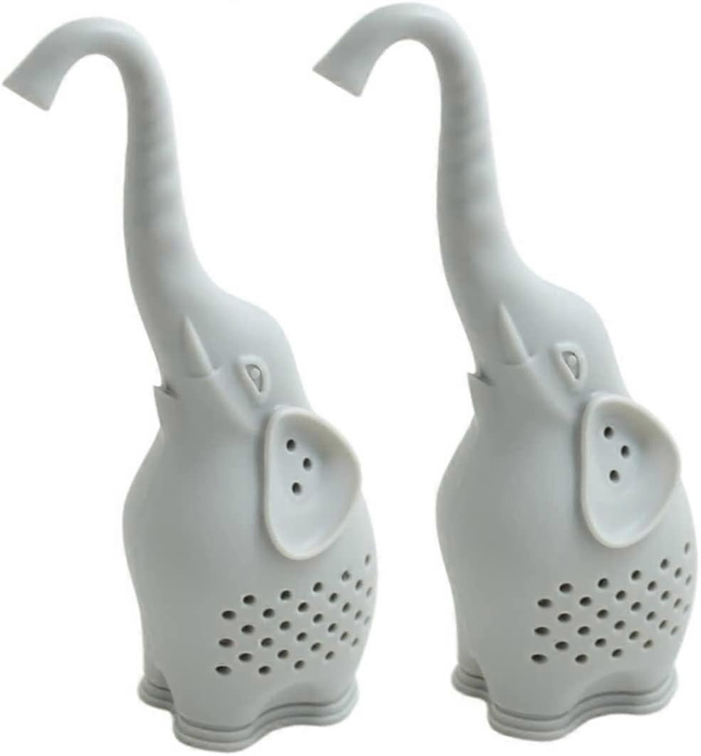 2pc Silicone Tea Infuser Creative Elephant Tea Strainer (Grey)