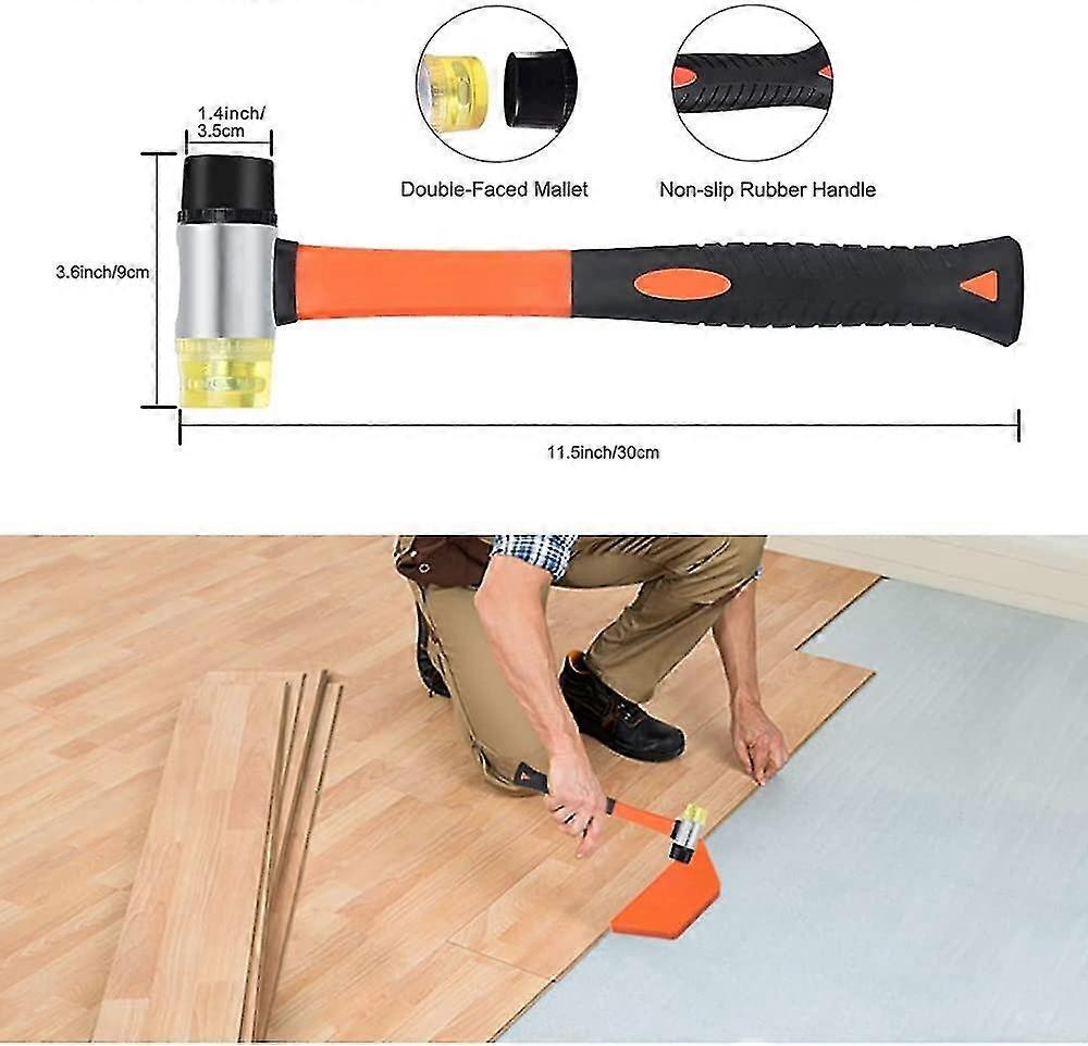Laminate Flooring Kit With 40 Spacers, Double Headed Mallet, Tapping Block And Pull Up Bar (orange)