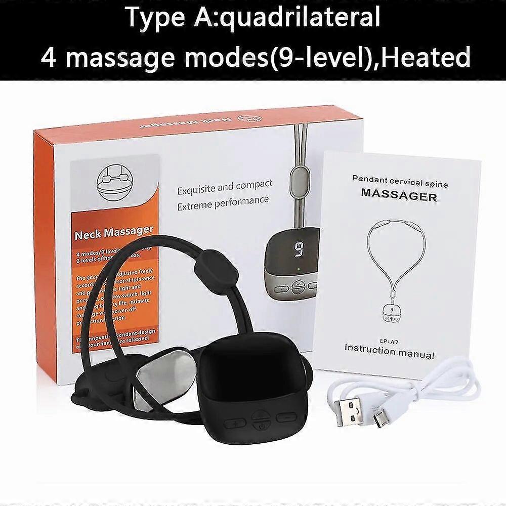 Smart Hanging Neck Massager Heating Tens Pulse Necklace Microcurrent Cervical Shoulder Spine Kneading Low Frequency Relaxi