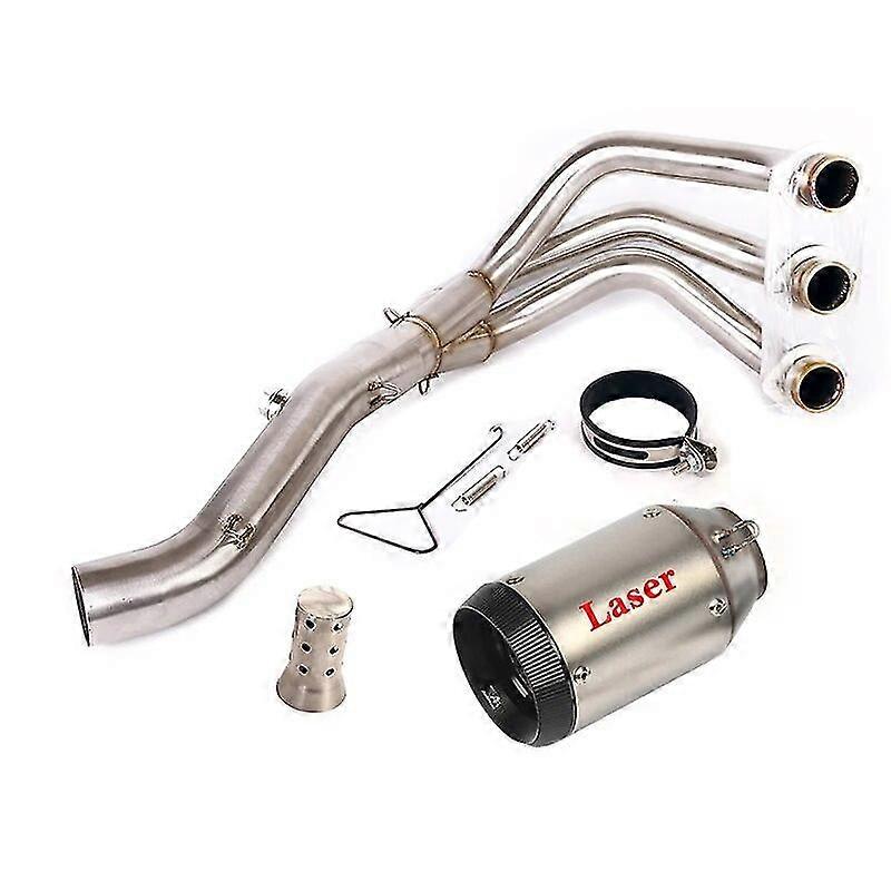 Exquisite exhaust pipeFull System Motorcycle Racing Exhaust Escape For Yamaha MT-09 MT09 FZ-09 Modified Front Link Pipe Carbon Fiber Muffler DB Killer