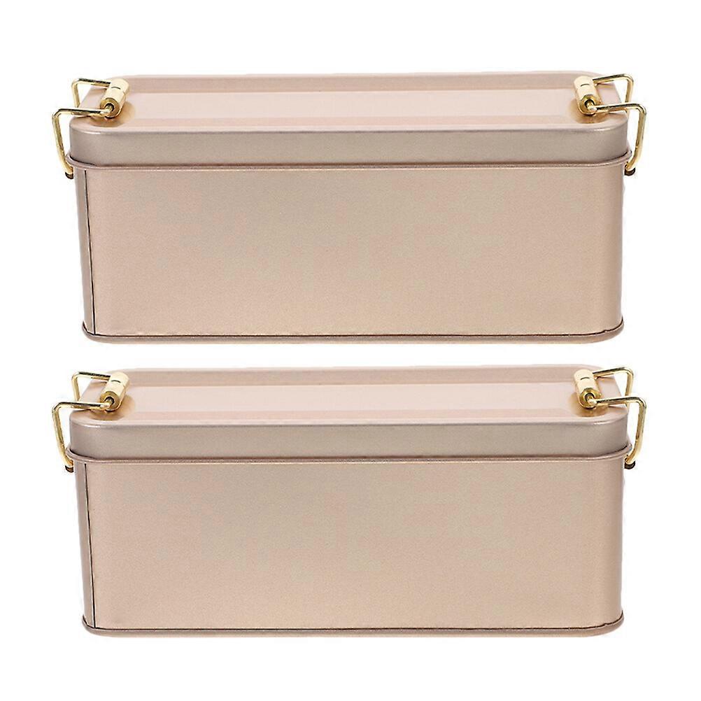 2pcs Vintage Cookie Box Cookie Case Cookie Box Tinplate Cookie Storage Holder