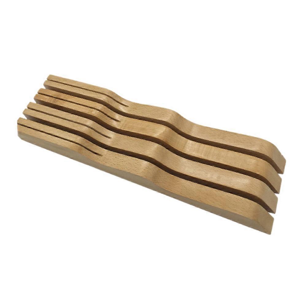 Wooden Kitchen Knife Holder Rack Solid Stand Storage Drawer Tool Accessories