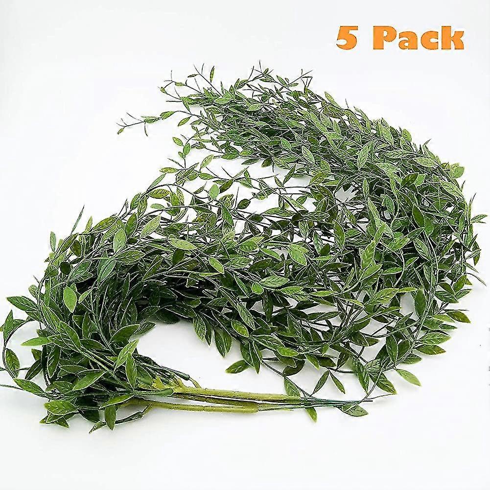 5 κομμάτια τεχνητό κισσό garland φυτά αμπέλου κρεμαστά πράσινα φύλλα κισσός σπίτι