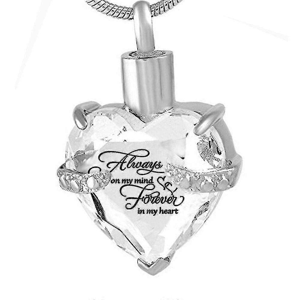 Toujours dans mon esprit pour toujours dans mon cœur Crémation Collier d’urne pour cendres Urne Bijoux Pendentif commémoratif, pas de collier