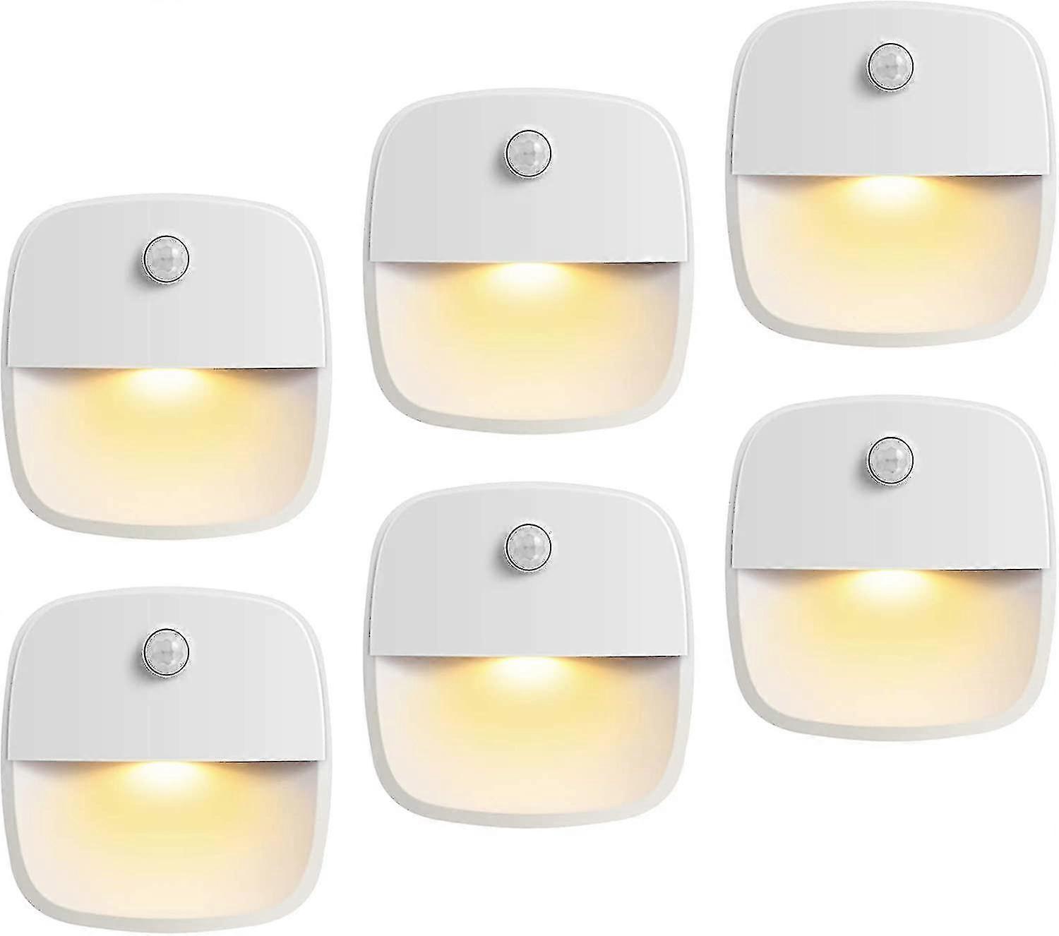 Motion Sensor Light, Cordless Battery-powered Led Night Light, Wall Light, Closet Lights, Safe Lights For Stairs, Hallway, (warm White - Pack Of 6)