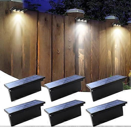 2pcs-Solar Step Lights,3 LED Solar Solar Deck Light Fence Lights