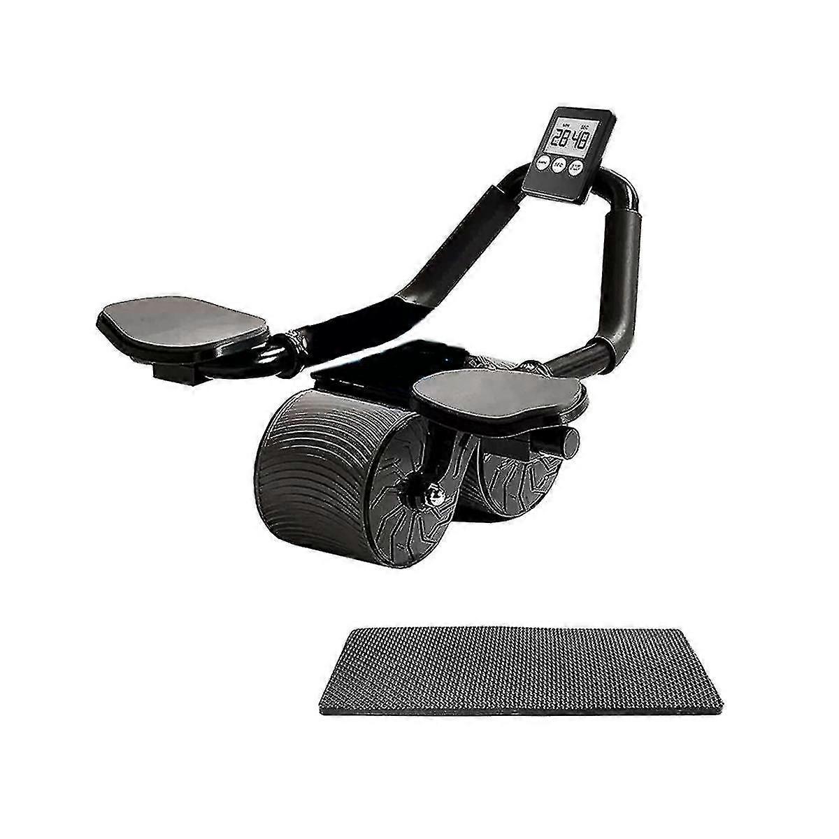 Self Rebound Abdominal Roller with Elbow Support and Timer - Abdominal Roller for Core Workout, Ab