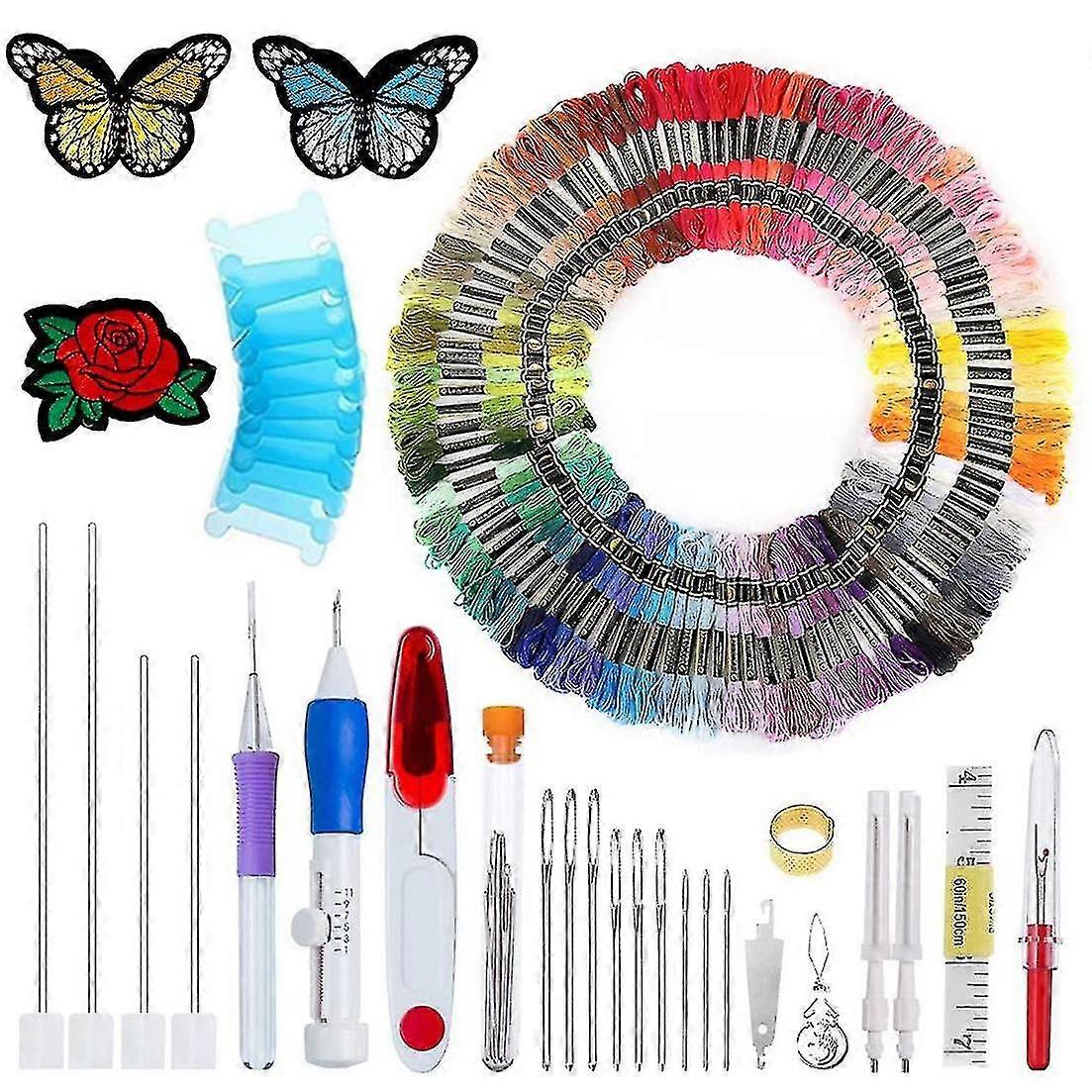 136pcs Embroidery Kit Punch Needle Embroidery Patterns Punch Needle Kit