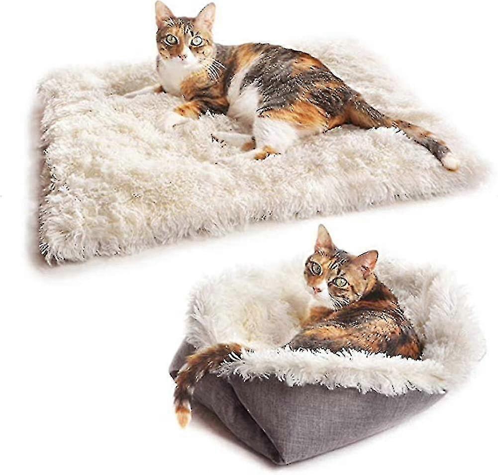 Furry Self Warming Cat Bed Mat For Cats Small Dogs,function 2 In 1 Soft Plush