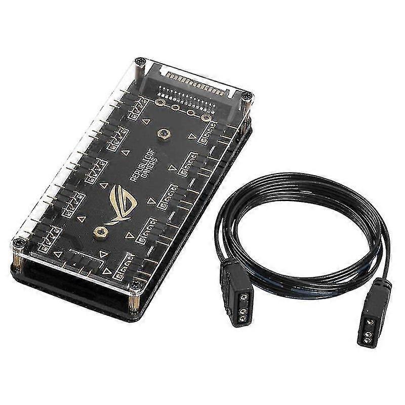 5v 3pin Rgb Led Splitter 10-port Hub With 50cm 3pin Extension Cord, Perfect For Lots Of Rgb