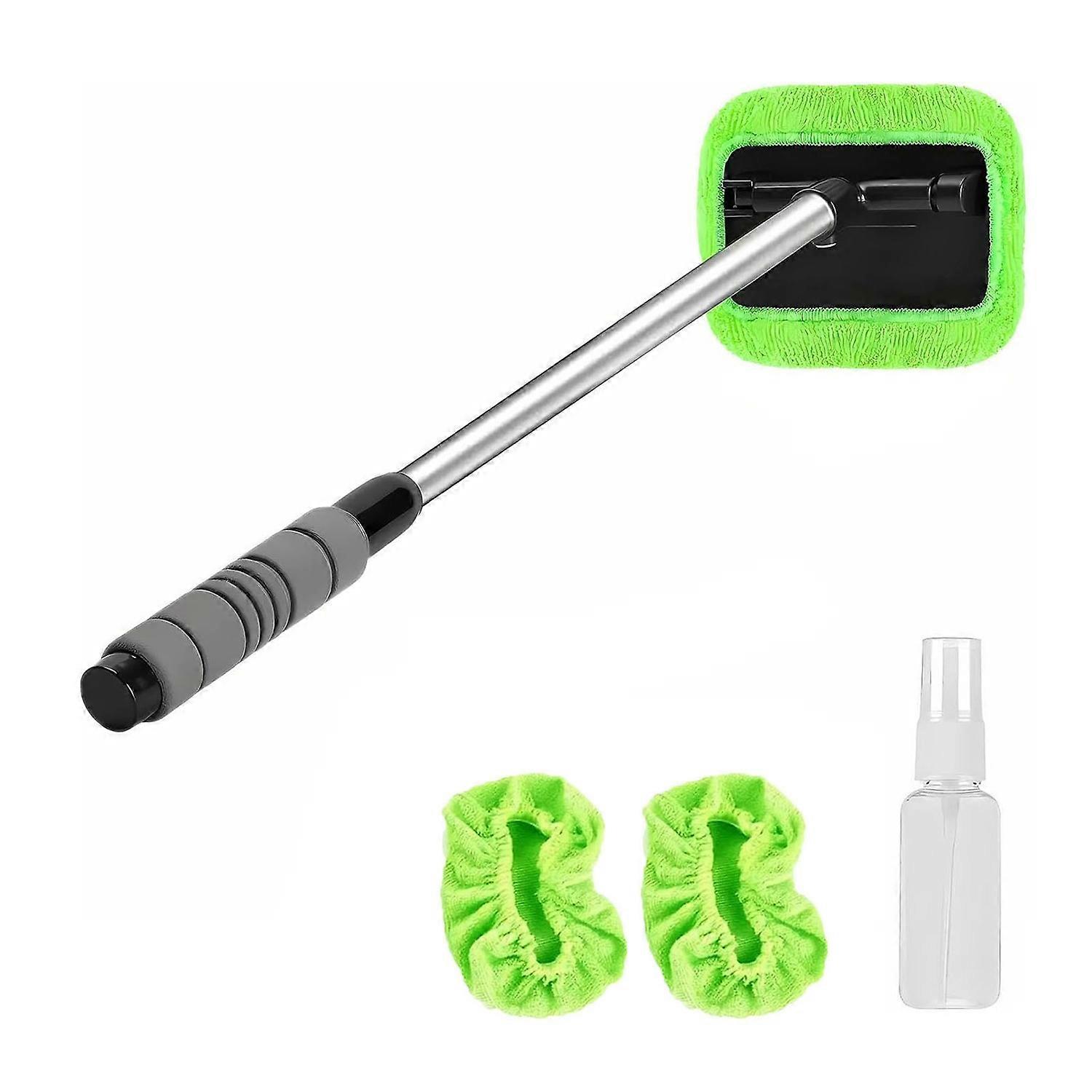 Car Glass Cleaning Brush Windshield Cleaner with 180-Degree Swivel Head Long Handle RV Car Window