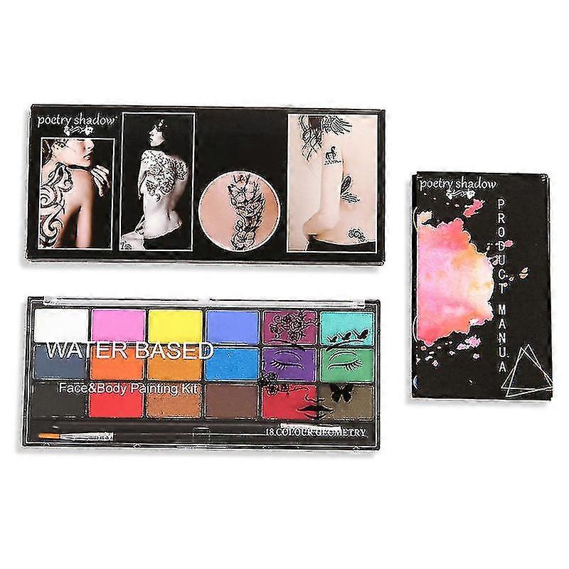 フェイスペイントキット プロフェッショナル品質ボディペイント低刺激性安全非毒性18色