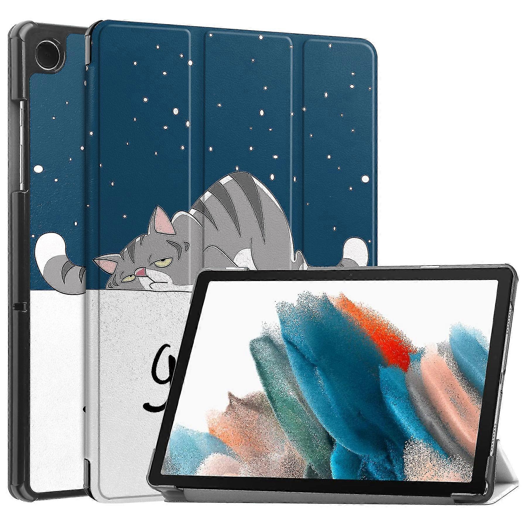 For Samsung Galaxy Tab A9+ Trifold Stand Tablet Case Pu Leather Pattern Printing Smart Protective Cover