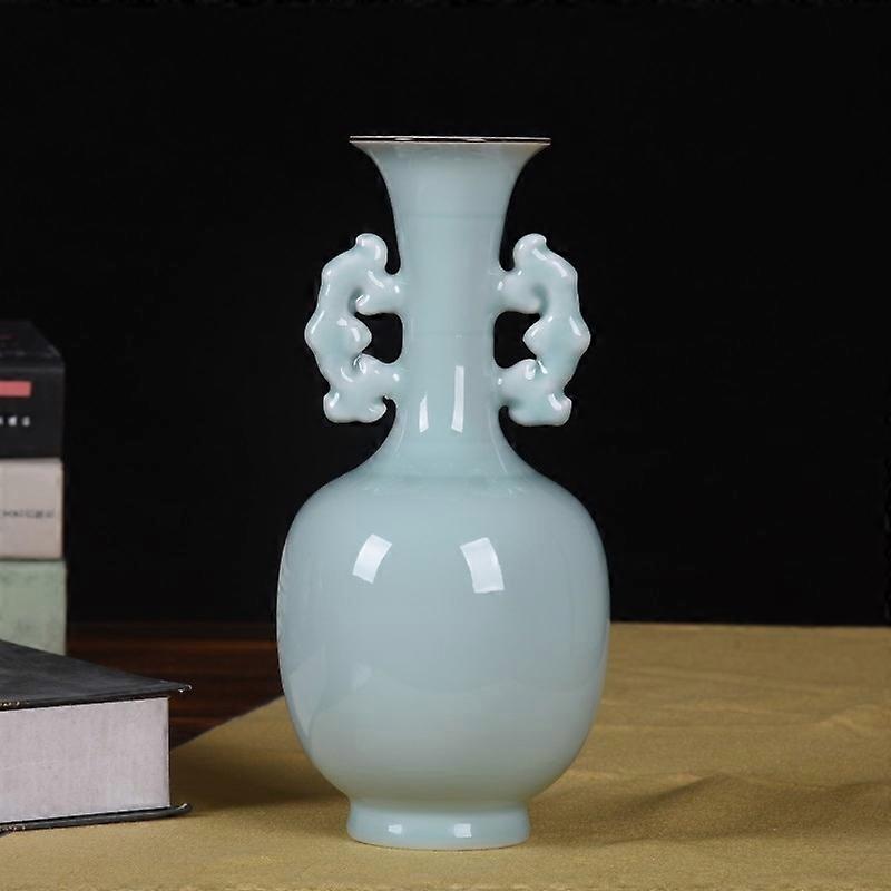 Elegant Jade-Like Porcelain Vase for Home Display