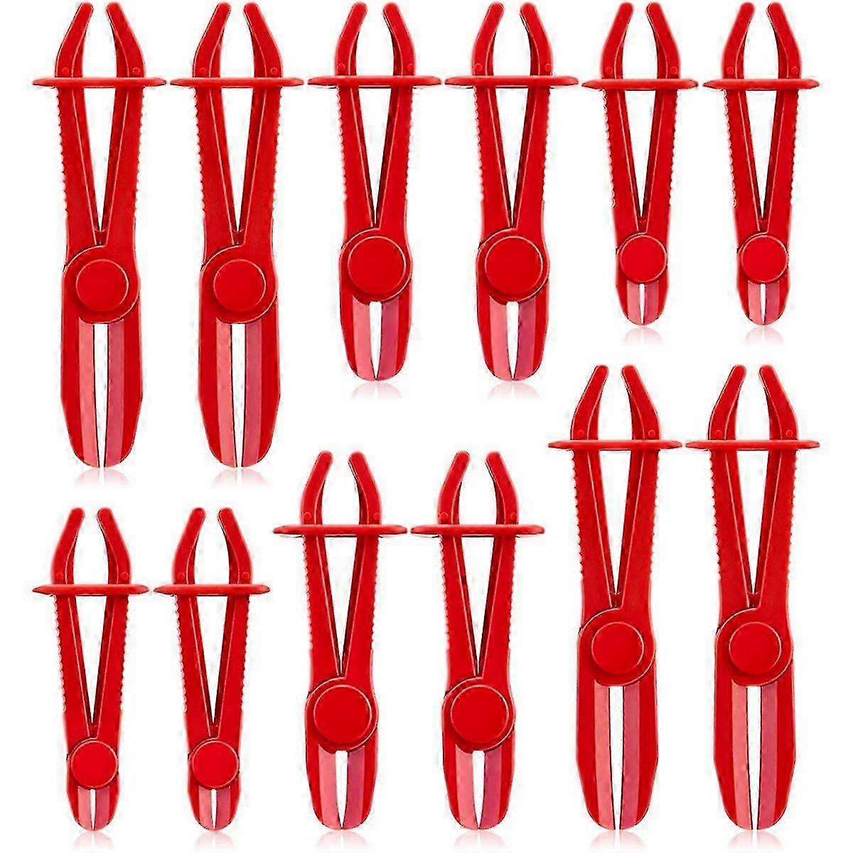 Hose Clamp Pliers Set, Fuel Line Clamp Pinch Clamp Tool, Red, 3 Sizes